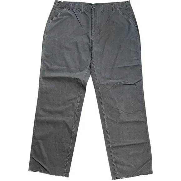 New Oobe Work Pants Men's Charcoal Gray 48 Cotton Carpenter Style Unhemmed - Picture 1 of 8
